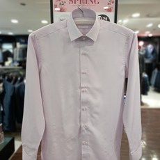 맨하탄 부드럽고 구김적은 베이직 (슬림핏) 긴팔 남자 정장 셔츠 M90M1159 연핑크