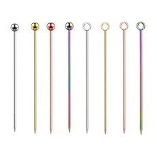 칵테일 픽 가니쉬 장식용 이쑤시개 스테인리스, 4개, 실버(구형)