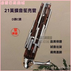 宏盛21簧擴音民族笙樂器CD調紫竹兒童笙成人初學入門高檔演奏圓笙, 1個, 21簧普及笙不帶擴音管,C調