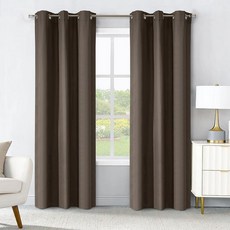 암막 그로밋 커튼 패널 101.6 x 213.4cm(40 x 84인치) 브라운