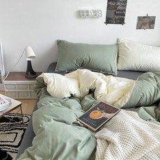 BE 素色日式水洗棉床包四件組