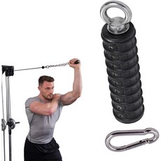 인체공학적 삼두근 로프 손잡이 풀다운 부착물 피트니스 케이블 부속품 헬스장 및 가정용 LAT 바 머신용 그립 팔 운동, Black(1-pack), 검정(1개 묶음)