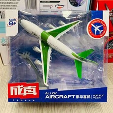 럭셔리 여객기 합금 비행기 모델 보잉 777 에어 버스 A380 원 브래킷 장식, A380 녹백색