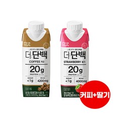 빙그레 더단백 드링크250ml커피맛3+딸기맛3 총6개입/단백질드링크/우유단백질/무배, 250ml, 6개