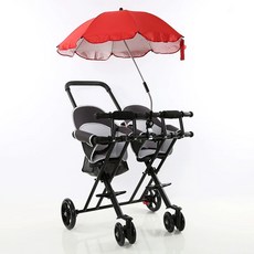 데이희 쌍둥이띠 띠 허리 쌍둥이포대기 듀얼, 그레이풀쿠션+레드유니버설우산