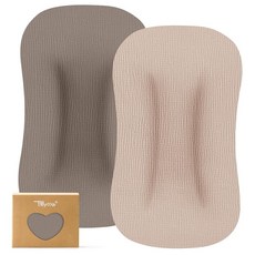 TILLYOU 모슬린 아기 라운지 커버 100% 면 신생아 라운지 커버 남아 여아용 아기 둥지 슬립커버 2팩 커버만 포함 포레스트 그린 및 라이트 그린, 그레이 브라운 및 라이트 브라운