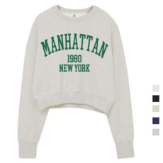 맨하탄 뉴욕 크롭 맨투맨 5컬러