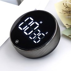 감성주방템 누모아 쿡클락 키친 타이머 LED 디스플레이 자석부착 회전다이얼 99분설정, 1개, 크롬 실버 1개, 크롬 실버