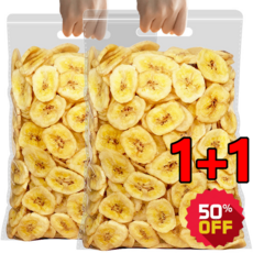 1+1 무설탕 말린 바나나칩 고소한 바나나 향 바삭바삭한 식감 건강간식, 1개, 500g