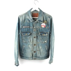 L / 디자인 웍스 여성 데님 여성 워싱 중고 디지이 청자켓 / B010P -215, 1개, 사진참고