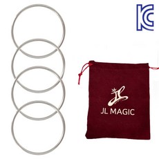 JL매직 [KC인증] JL매직 고퀄리티 닌자링 고급 파우치 포함 손끝에서 링이 이어지고 풀리는 신비한 연결 소링 마술도구 프리미엄소링, 1세트