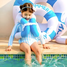 코지로움 썸머홀리데이 KC 인증 유아 넥튜브 25KG 물놀이 튜브 어린이 목튜브, 블루 블루