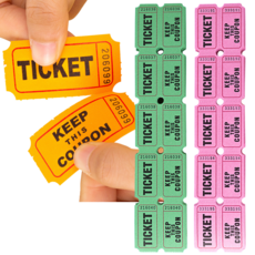 리치봄 게임 럭키드로우 행운권 경품 추첨권, 200매, 그린+핑크