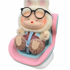휘뚜마뚜 라부부 1세대 3세대 인형 차량 카시트 의자 케이스 악세사리, 하늘&핑크