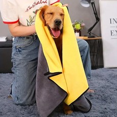 반려용품 애완용품 퀵 드라이 강아지 고양이 펫타올+동아상사Shop, 옐로우-M