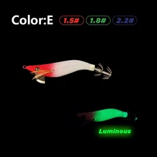미니 에깅 오징어 미끼 1.5 # 1.8 # 2.2 # 나무 새우 낚시 미끼 미니 오징어 미끼 빛나는 문어 지그, 01 50mm 3.7g, 09 E