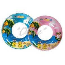 尚昱品牌 可愛椰樹海豚卡通圖案65CM(26吋)充氣泳圈, 粉色, 1個