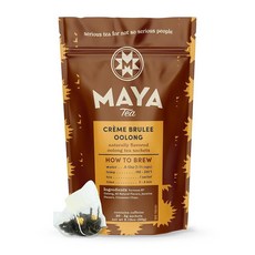 Maya Tea 얼 그레이 홍차 향 주머니 카페인 함유 천연 성분 20개 팩, 크림 브륄레 우롱