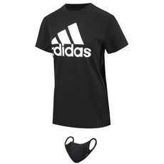 adidas 愛迪達 女款短袖T恤+口罩