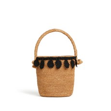 알라누이 페이즐리 아플리케 라피아 바스켓 백