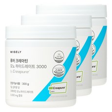 와이즐리 100% 독일산 크레아퓨어 크레아틴 모노 하이드레이트 3000, 3개, 300g