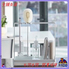 日式懶人抹布架 桌面置物架 廚房海綿清潔用品瀝水架 水槽刷碗抹布掛架 收納神器 簡約設計 防水防鏽 多功能收納架 可伸縮, 1個, 黑色, 黑色