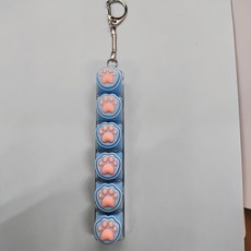 써니글로벌 키캡키링 4구 키홀더 딸깍이 클릭커, 1개, 블루캣, 용