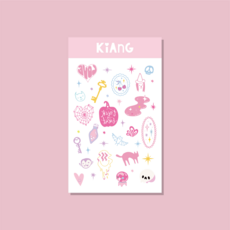 [키앙] (3장세트) KC인증 할로윈 키즈 타투스티커, 핑크할로윈