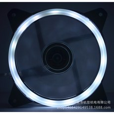 機箱風扇 12CM 極光日食 15LED 雙光圈電腦散熱風扇, 白色