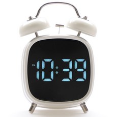 8무드 엄청 시끄러운 자명종 알람시계 스마트 LED 디지털 탁상시계, 화이트(white)