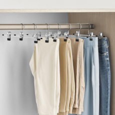 SONGMICS 논슬립 자국방지 코팅 회전형 치마 바지걸이, 20개, 실버