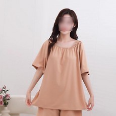 피부관리실 가운 마사지샵 업소용 손님 파티 사우나 오프숄더, G_밀크티 색상 짧은 스타일