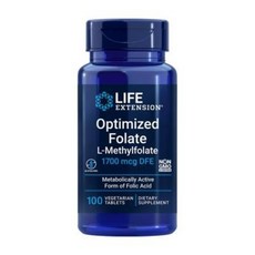 [Life Extension] 라이프 익스텐션 옵티마이즈드 엽산 L-메틸폴레이트 1700 mcg DFE 100 베지타블렛