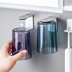 케이맘 자석부착식 거꾸로 양치 컵+자석거치대 위생안전 양치컵 J673-O, 04.양치 컵 퍼플  J676