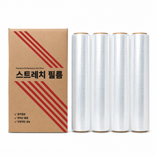 에이스 공업용랩 스트레치 필름 15mic x 500mm x 350m, 4개, 투명