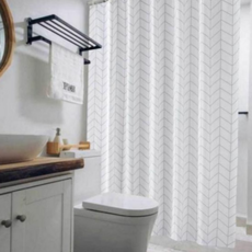 고급 호텔 샤워 커튼 모던 패브릭 방수 욕실