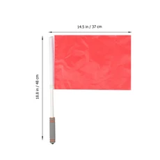 2PCS 심판 깃발 배구 라인 심판 스테인리스 스틸 핸드 레드 시그널 스폰지 핸들 축구 경량화 장비 육상용