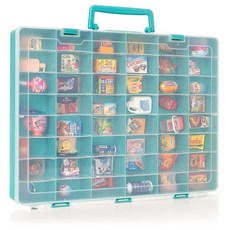 MYMOON HOME 미니 브랜드 컬렉터 장난감 Shopkins Real Littles 및 LOL Surprise 시리즈 1 2 3 4와 호환되는 플라스틱 장난감 보관, 청록색