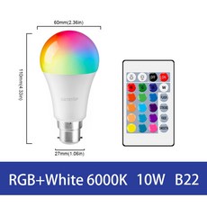 LED RGB 램프 스포트라이트 전구 AC220 240V Bombillas E27 E14 GU10 B22 6W 10W IR 원격 제어 스마트 RGBW 홈 장식