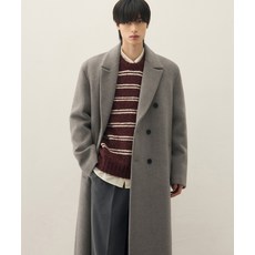 브랜드정품 드로우핏 DRAW FIT 프리미어 퓨어 울 로브 더블 코트 MELANGE TAUPE 280595