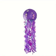 해파리모빌 DIY 천장 펜던트 베이비샤워 카페 장식 생일 파티용품, 1개, DIY 퍼플 지름30cm 태슬60cm