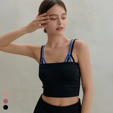 [콘치웨어] 더블 배색 스트랩 슬리브리스 3colors 필라테스 요가 나시