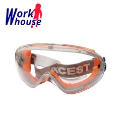 【Work house】ACEST M70R 護目鏡 - 舒適防霧款 可搭配近視眼鏡 台灣製 高效防霧 橘x灰, 1個