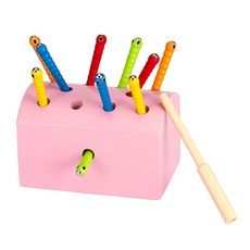 자석 낚시놀이 통 속 벌레 잡기 장난감 선물 어린이 어린이용 아기용 완구