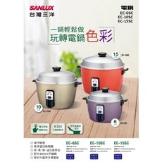 SANLUX台灣三洋 6人份保溫電子鍋 EC-6SC，304不鏽鋼內鍋，具保溫切換開關，小家庭首選, EC-6SC