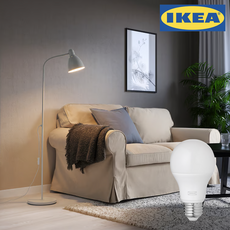 이케아 레르스타 LERSTA 장스탠드 + 470루멘 전구 세트, 131cm, 화이트