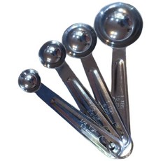 大祺百貨 不鏽鋼量匙茶匙/調味匙組 (四件組) - 精準量測，烘焙調味好幫手, 1套