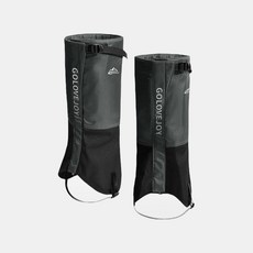 GOLOVEJOY 最新升級款 戶外防風防水腳套 輕量登山綁腿 徒步防寒雪套 防沙防蟲腿套, 灰色,M