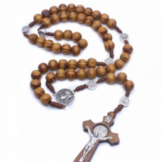 루체트리 묵주 로사리 성물 목걸이 천주교 로사리 나무 가톨릭용품 성물 종교 기도, 단일옵션