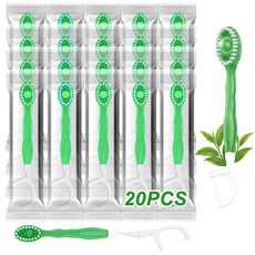 Futetui 20 Pack 5-in-1 Disposable Toothbrushes with Toothpaste Travel Toothbrush Set with Floss, Futetui 20 Pack 5-in-1 Disposa
